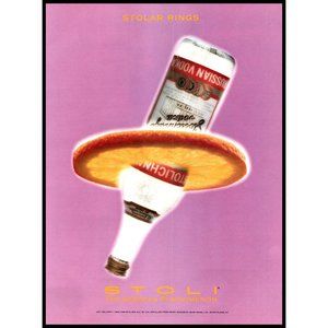 1991 Stolichnaya Russian Vodka Stolar Rings Vintage Print Ad Saturn Wall Art
